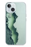 İphone 15 Uyumlu Koyu Yeşil İzler Baskılı Silikon Kılıf