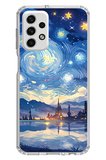 Samsung Galaxy A73 Uyumlu Yıldızlı Gökyüzü ve Şehir Silüeti Baskılı Silikon Kılıf