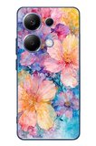 Poco X7 Pro Uyumlu Yağlı Boya Çiçekler Baskılı Silikon Kılıf