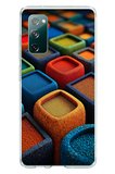 Samsung Galaxy S20 FE Uyumlu Renkli Kare Puflar Baskılı Silikon Kılıf
