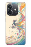 Oppo A3 Uyumlu Rengarenk Bisikletli Kız Baskılı Silikon Kılıf