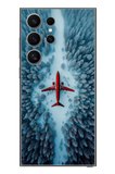 Samsung Galaxy S24 Ultra Uyumlu Kış Ortasında Uçak Baskılı Silikon Kılıf