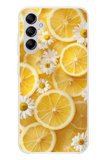 Samsung Galaxy A14 Uyumlu Limon Dilimleri ve Papatya Desenli Baskılı Silikon Kılıf
