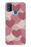 Samsung Galaxy M30S/M21 Uyumlu Pastel Gül Kurusu ve Pembe Kalpli Baskılı Silikon Kılıf
