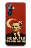 Samsung Galaxy A56 Uyumlu Ne Mutlu Türkiye Bayrak Atatürk Baskılı Silikon Kılıf