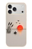 İphone 17 Pro Max Uyumlu Gün Batımı Çizim Baskılı Silikon Kılıf