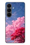 Samsung Galaxy S26 Uyumlu Kırmızı Pembe Ağaçlar Baskılı Silikon Kılıf