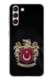Samsung Galaxy S21 Uyumlu Türk Sembolü Kurt ve Bayrak Desenli Baskılı Silikon Kılıf