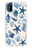 Samsung Galaxy M30S/M21 Uyumlu Mavi Deniz Kabuğu ve Yıldız Desenli Baskılı Silikon Kılıf