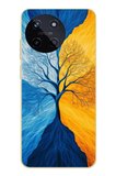 Realme 11 4G Uyumlu Sarı Mavi Ağaç Baskılı Silikon Kılıf
