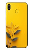 Samsung Galaxy M31 Uyumlu Sarı Siyah Çiçekler Baskılı Silikon Kılıf