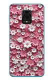 Redmi Note 9s Uyumlu Beyaz Pembe Papatyalar Baskılı Silikon Kılıf