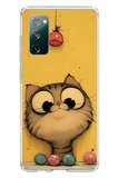 Samsung Galaxy S20 FE Uyumlu Kedi Çizgisi Baskılı Silikon Kılıf