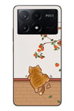 Poco X6 Pro Uyumlu Kedi Tırmanıyor Baskılı Silikon Kılıf
