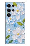 Samsung Galaxy S24 Ultra Uyumlu Mavi Papatyalar Baskılı Silikon Kılıf
