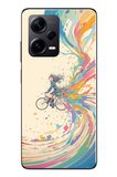 Redmi Note 12 Pro Plus Uyumlu Rengarenk Bisikletli Kız Baskılı Silikon Kılıf