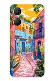 Vivo Y18 Uyumlu Renkli Sanat Sokak Silikon Kılıf Baskılı Silikon Kılıf