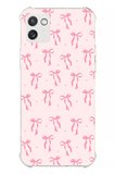 Samsung Galaxy A03 Uyumlu Soft Pembe Fiyonk Desenli Baskılı Silikon Kılıf
