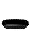 Paşabahçe Mezze Servis Tabağı Siyah 2 Parça 17x11 cm