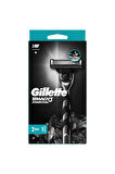 2 ADET  Gillette Mach3 Makine + 2 Bıçak Charcoal