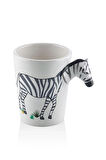 4 ADET   The Mia Zebra Kulplu Seramik Kupa 420 cc
