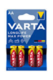4 ADET   Varta Pil Max Power Kalem Pil 4'Lü