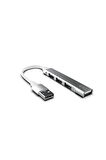 4 ADET   Inca Iusb 4Tux Usb Hubx4 Port Usb 3.0+3 Usb2.0 Slim Aluminyum Kasa