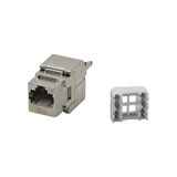 HCS CAT6A FTP TOOLLESS KEYSTONE JACK METAL T568 A/B 180 DERECE