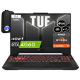 Asus Tuf Gaming A15 FA507NVR-LP099EP4 Ryzen 7-7435HS 16GB Ram 1tb SSD RTX4060 8gb 140W 15.6'' WIN11 Pro 144Hz + Elektropasaj Çanta