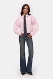Kadın Pembe Oversize Özel Tasarım Gömlek