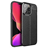 Apple iPhone 14 Pro Max ile Uyumlu Kılıf Deri Görünümlü Silikon Telefon Kılıfı Kapak