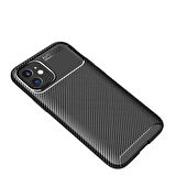 Apple iPhone 12 Mini ile Uyumlu Kılıf Focus Karbon Tasarım Telefon Kılıfı Kapak