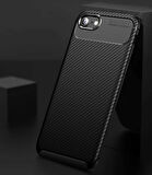 Apple iPhone 8 ile Uyumlu Kılıf Focus Karbon Tasarım Telefon Kılıfı Kapak
