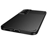 Samsung Galaxy S22 Plus ile Uyumlu Kılıf Focus Karbon Tasarım Telefon Kılıfı Kapak