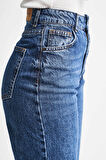Kadın Mavi Renk Doris 2w5-5 Straight Fit Yüksek Bel %100 Koton İç Boy 80cm Denim Jean