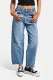 Kadın Mavi Renk 4s6-4 Carrot Fit Rahat Kesim İç boy 67cm %100 Koton Denim Jean