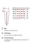 Kadın Koyu Tint Rengi Loose Fit %100 Koton Ortabel Denim