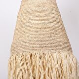 Bambu & Hasır Saçaklı Handmade Salon Yatak Odası Antre Dekoratif Sarkıt Avize, Aydınlatma 45x115cm