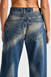 Kadın T.Kot Rengi 2W4-23 Özel Yıkama Straight Fit %100 Koton  Yüksek Bel Denim Jean