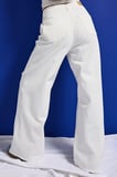 Kadın Kırık Beyaz 7s6-101 Mega Baggy Fit Kemer Detaylı Bol Kesim Denim Jean