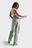 Kadın T. Kot Rengi 12s5-32 Kemer Detaylı %100 Koton The Belted Fit Denim Jean