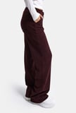 Kadın Bordo w6-35 Flare Fit İnce Fitilli Esnek Velvet Kadife Kumaş Pantolon