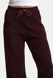 Kadın Bordo w6-35 Flare Fit İnce Fitilli Esnek Velvet Kadife Kumaş Pantolon