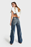 Kadın Koyu Tint Renk 2w425 Straight Fit %100 Koton Denim