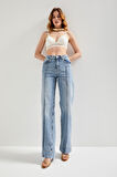 Kadın Snow Kot Rengi 4S5-67 Loose Flare Fit Likralı Denim