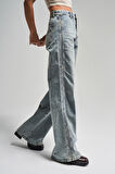 Kadın T.Kot Rengi 4S5-32 Loose Fit %100 Koton Yandan Detaylı Denim Jean