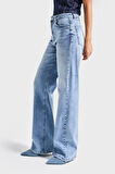Kadın Kot Rengi 4s5-27 Straight Fit Likralı Esnek Kumaş İç Boy 83 Cm Yüksek Bel Denim Jean