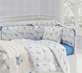 Menderes Home Lanotte Ranforce Bebe Nevresim Takımı Lola Mavi