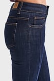 Kadın İndigo Renk 7w5-50 Midrise Flare Fit Esnek Elastan Kumaş Orta Bel Denim Jean