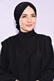 Güllü Büzgülü Çift Taraflı Bone Siyah - Siyah